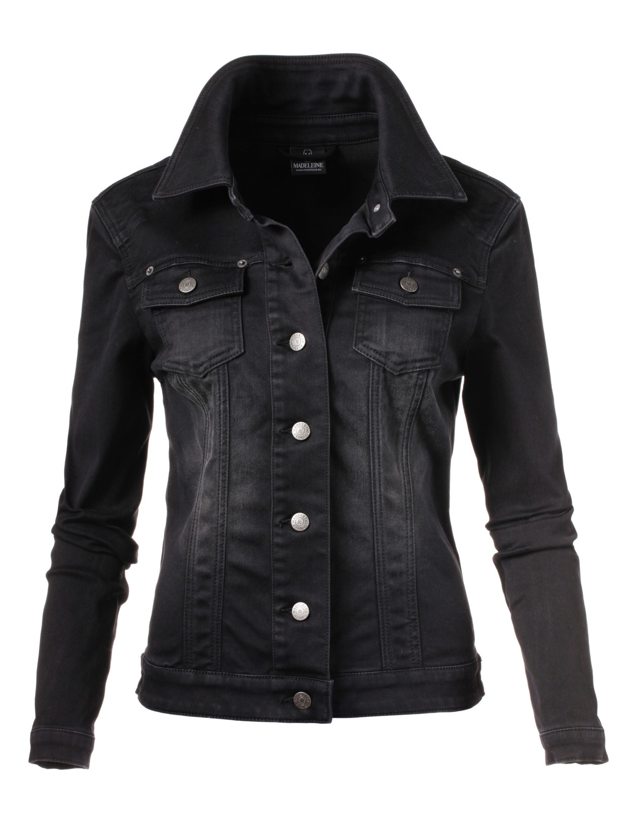 Damen Jeansjacke Im Usedlook Black Schwarz Madeleine Mode