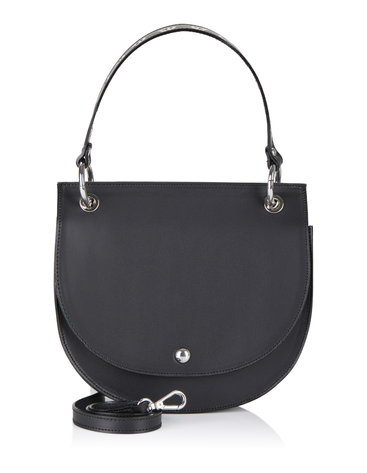 Handtasche Aus Leder Schwarz Schwarz Madeleine Mode