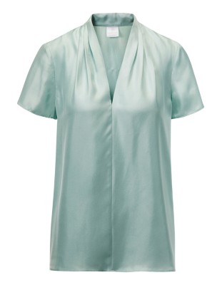 Seidenbluse mit V-Ausschnitt