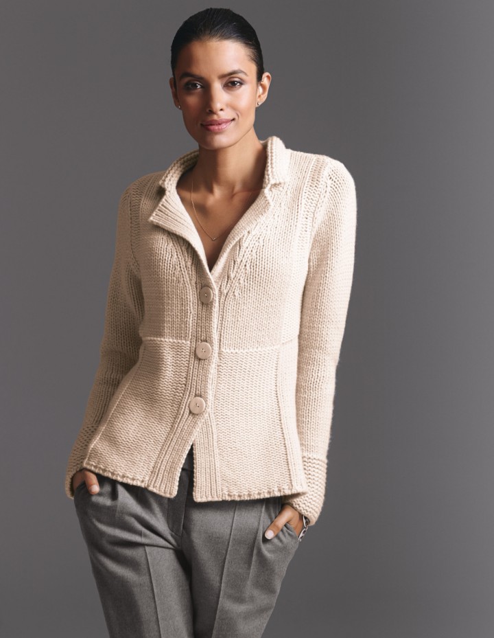 Damen Kaschmir-Strickjacke